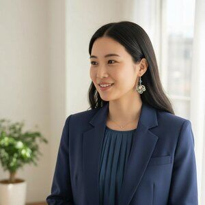 Vintage Victorian Style Silvertone Swirl Silver Blue Topaz Crystal Dang Earrings